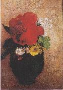 Odilon Redon The red poppy oil painting picture wholesale